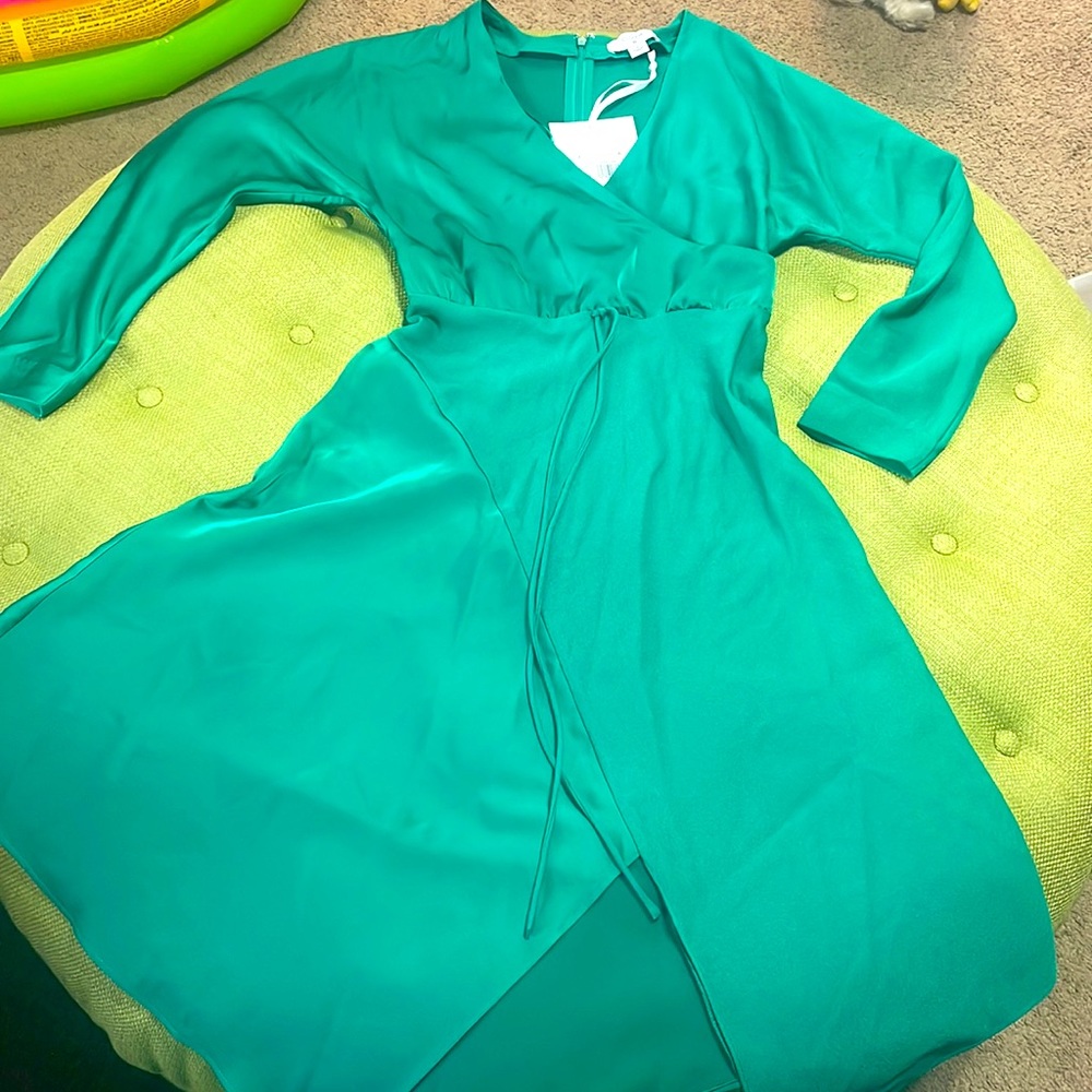 Green MIDI Swing Dress